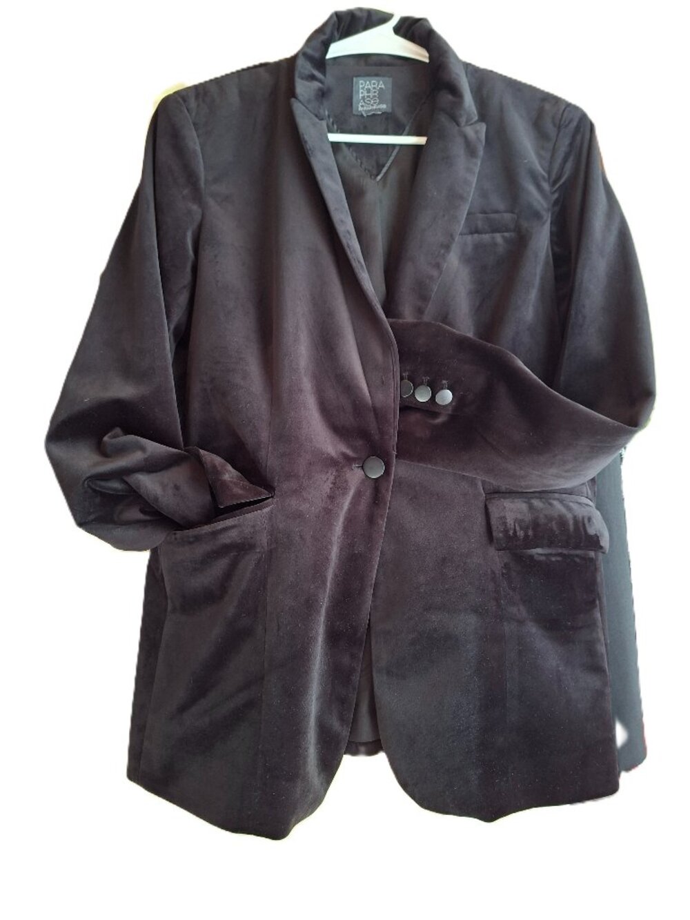 Paraphrase Black Velvet Blazer in size L
